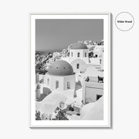 Santorini Black and White Fine Art Photo Print, Oia, Greece, Greek Island Landscape