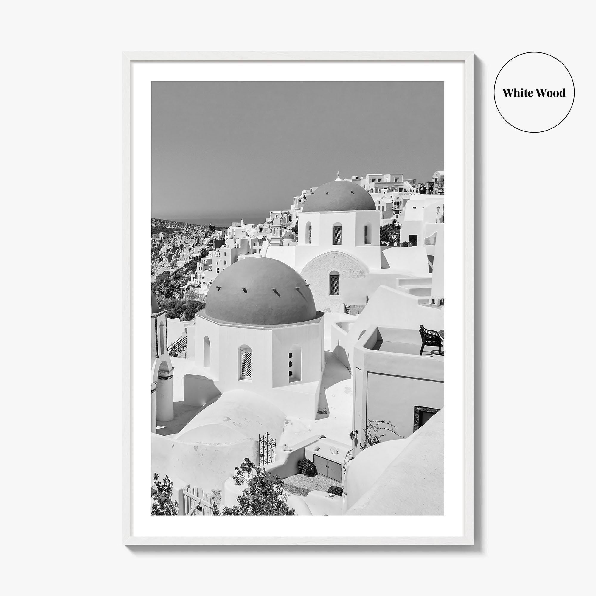 Santorini Black and White Fine Art Photo Print, Oia, Greece, Greek Island Landscape