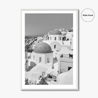 Santorini Black and White Fine Art Photo Print, Oia, Greece, Greek Island Landscape