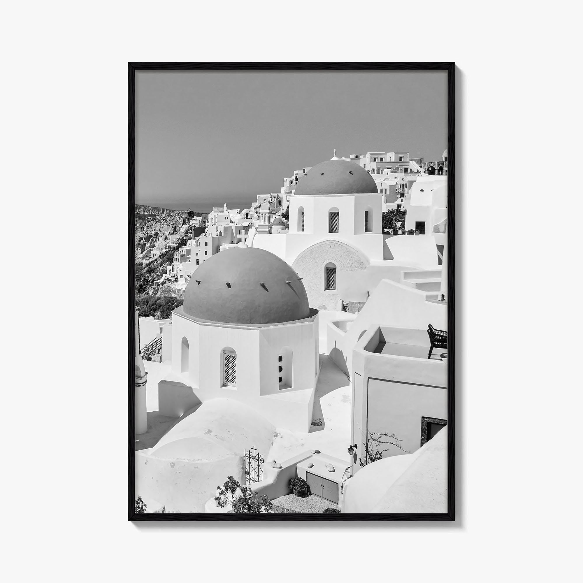Santorini Black and White Fine Art Photo Print, Oia, Greece, Greek Island Landscape