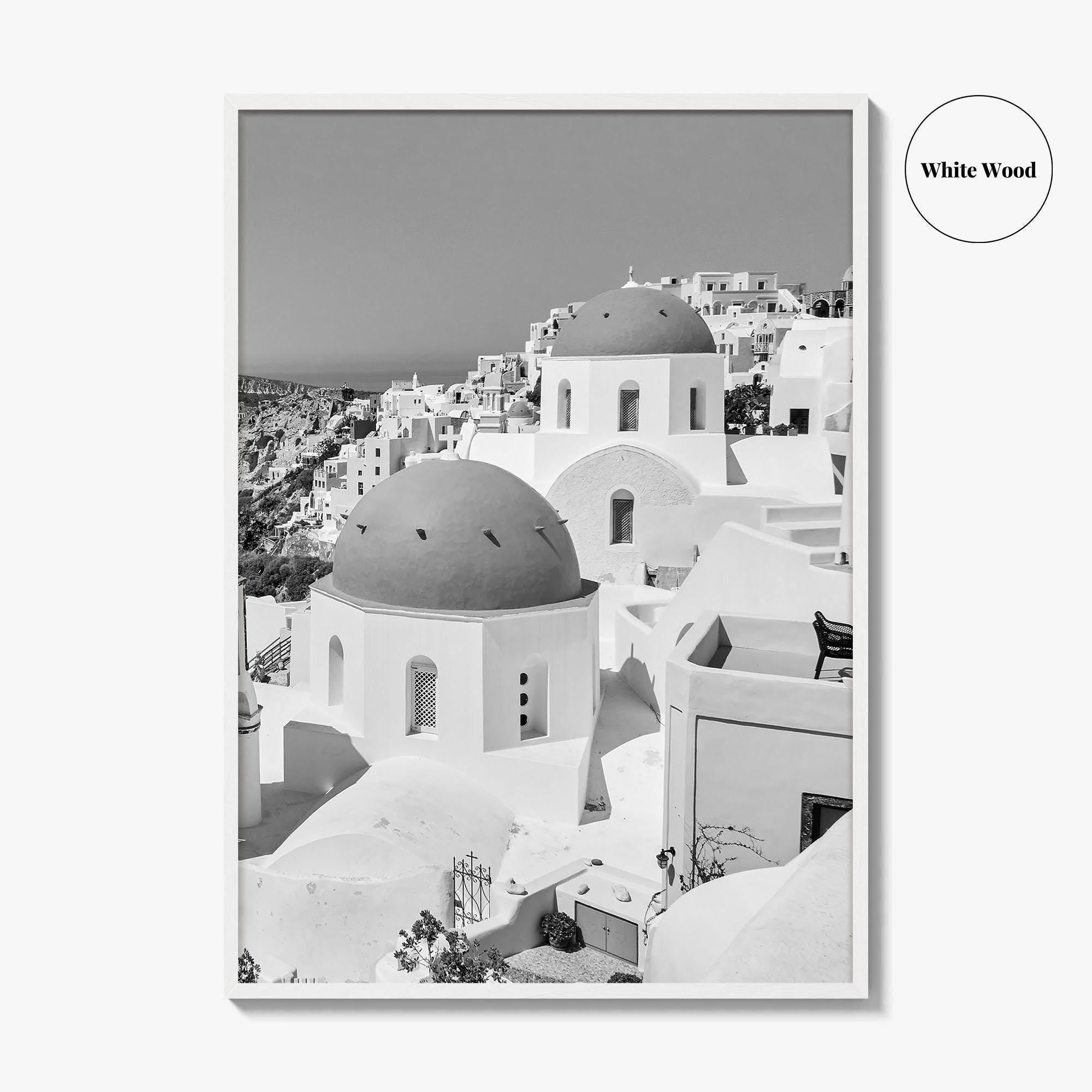 Santorini Black and White Fine Art Photo Print, Oia, Greece, Greek Island Landscape
