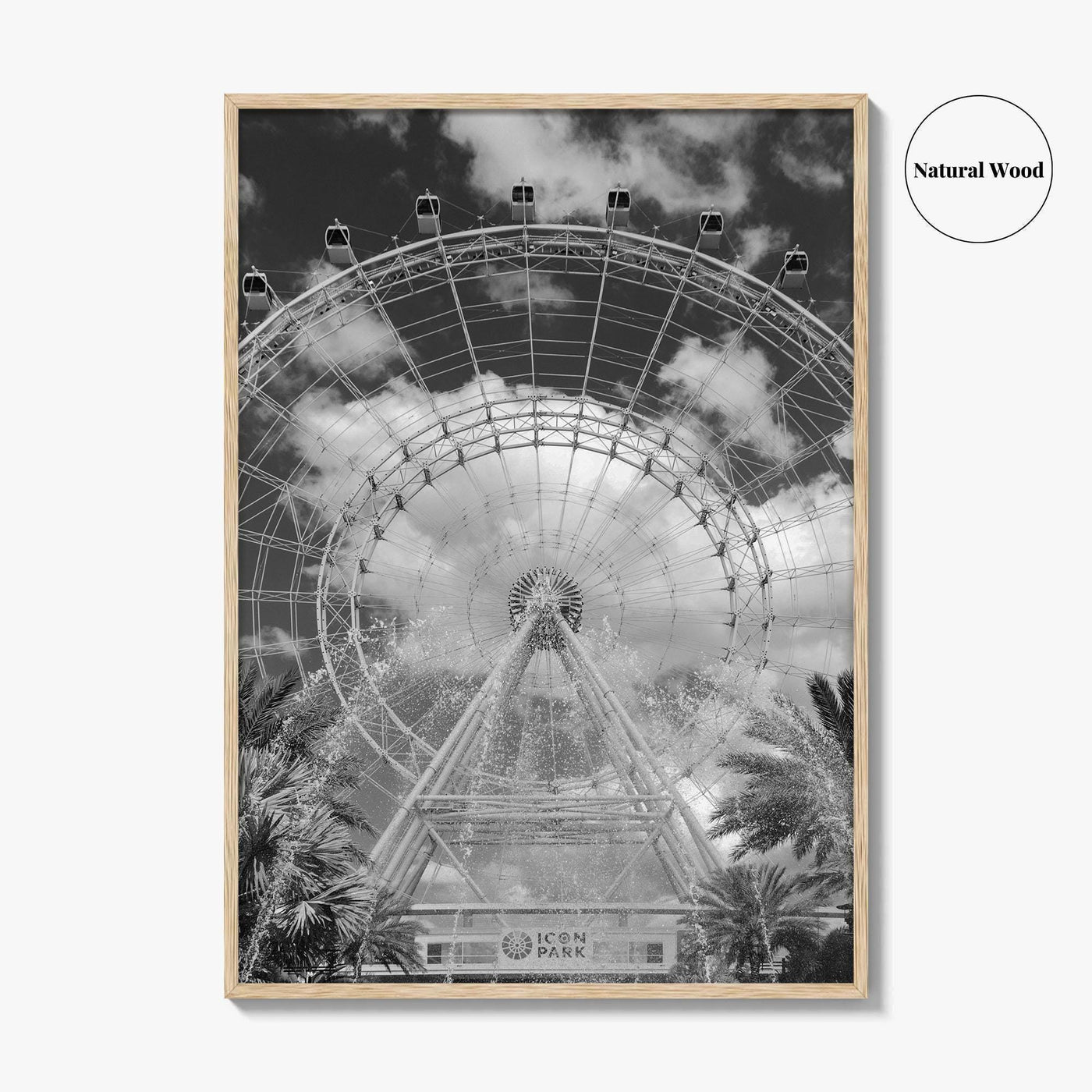 Orlando Black and White Fine Art Photo Print, Orlando Eye, Florida Poster, USA