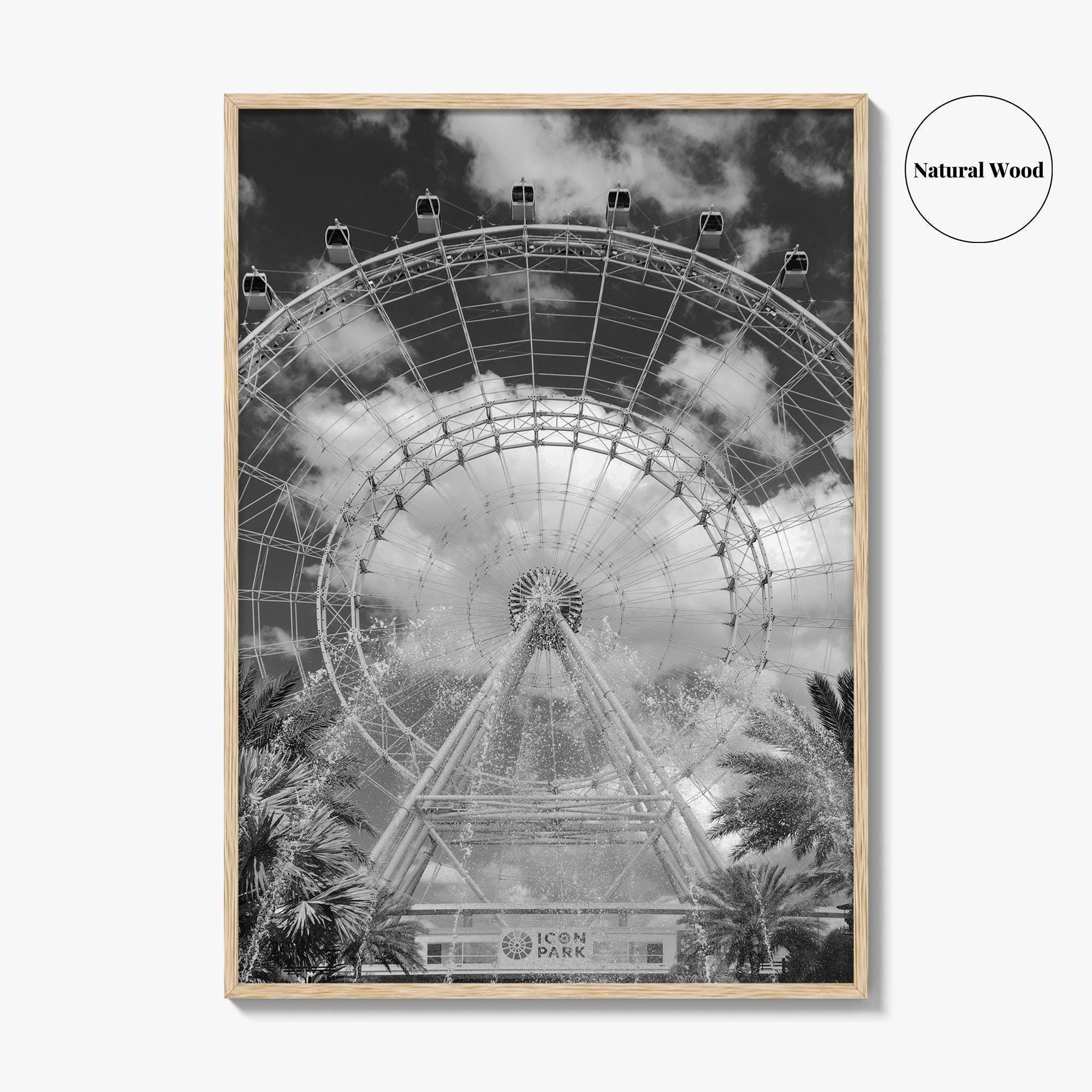 Orlando Black and White Fine Art Photo Print, Orlando Eye, Florida Poster, USA