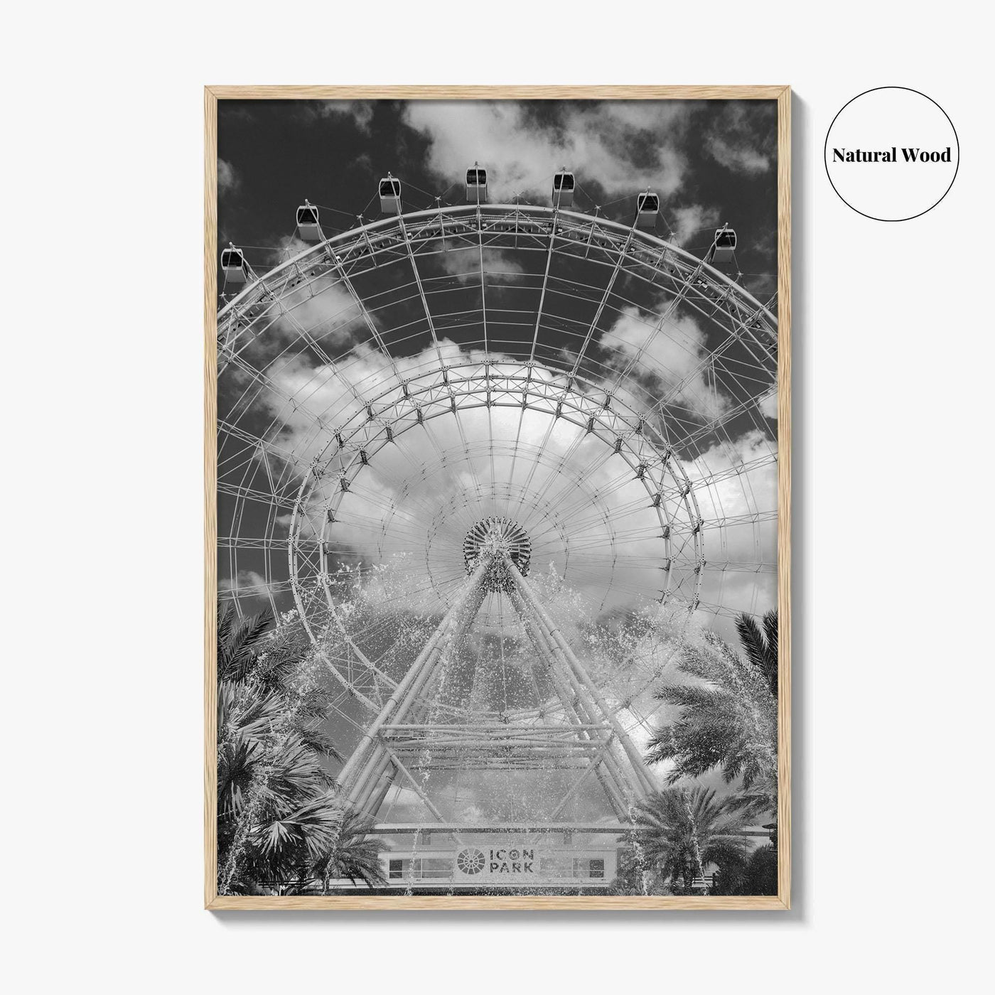 Orlando Black and White Fine Art Photo Print, Orlando Eye, Florida Poster, USA