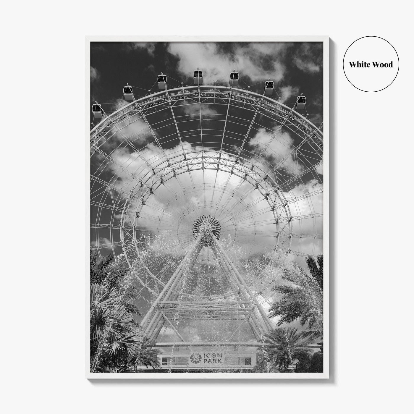 Orlando Black and White Fine Art Photo Print, Orlando Eye, Florida Poster, USA