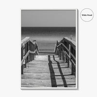 Pensacola Beach Black and White Fine Art Photo Print, Boardwalk Florida Poster