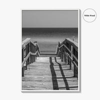Pensacola Beach Black and White Fine Art Photo Print, Boardwalk Florida Poster