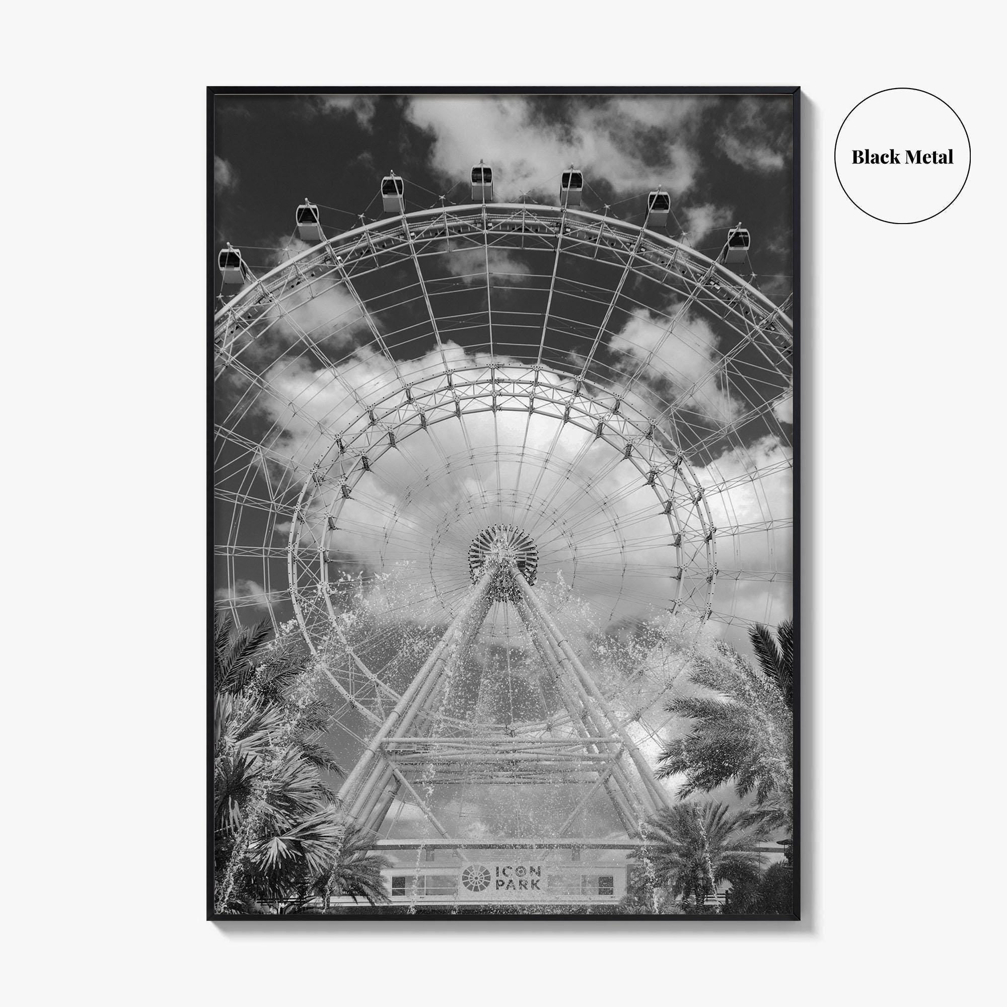 Orlando Black and White Fine Art Photo Print, Orlando Eye, Florida Poster, USA