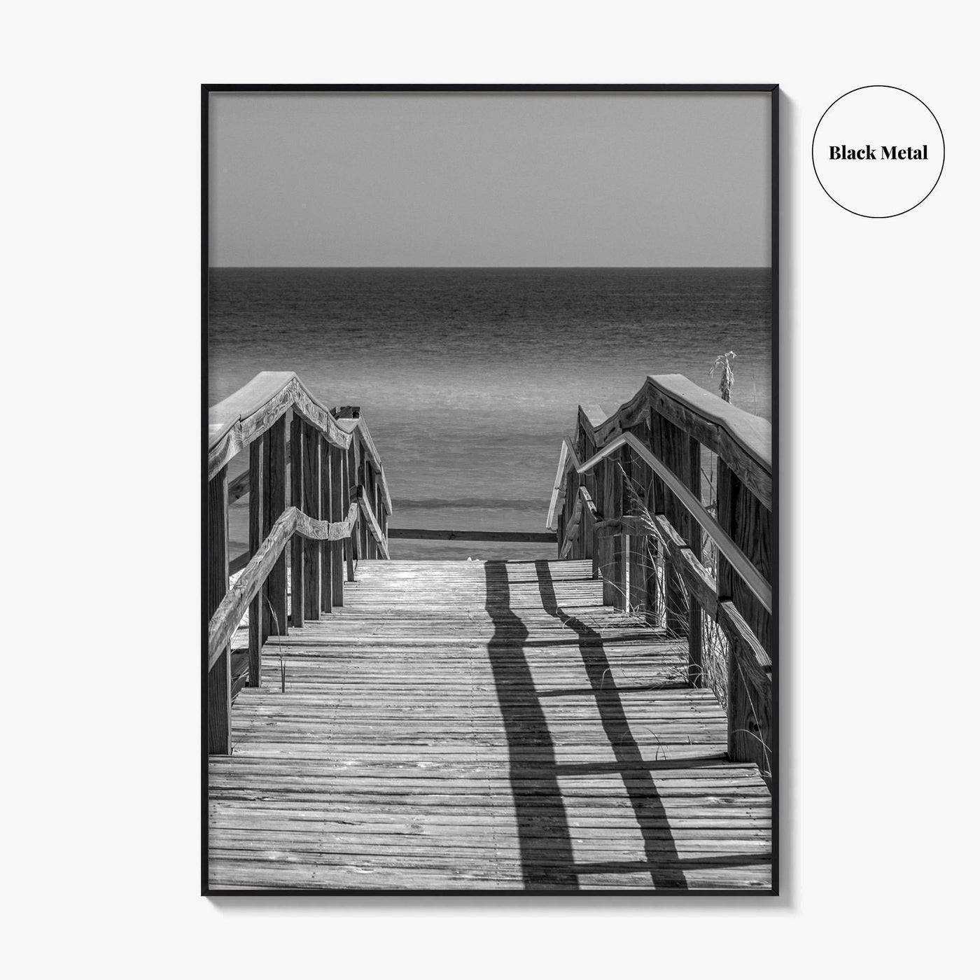 Pensacola Beach Black and White Fine Art Photo Print, Boardwalk Florida Poster