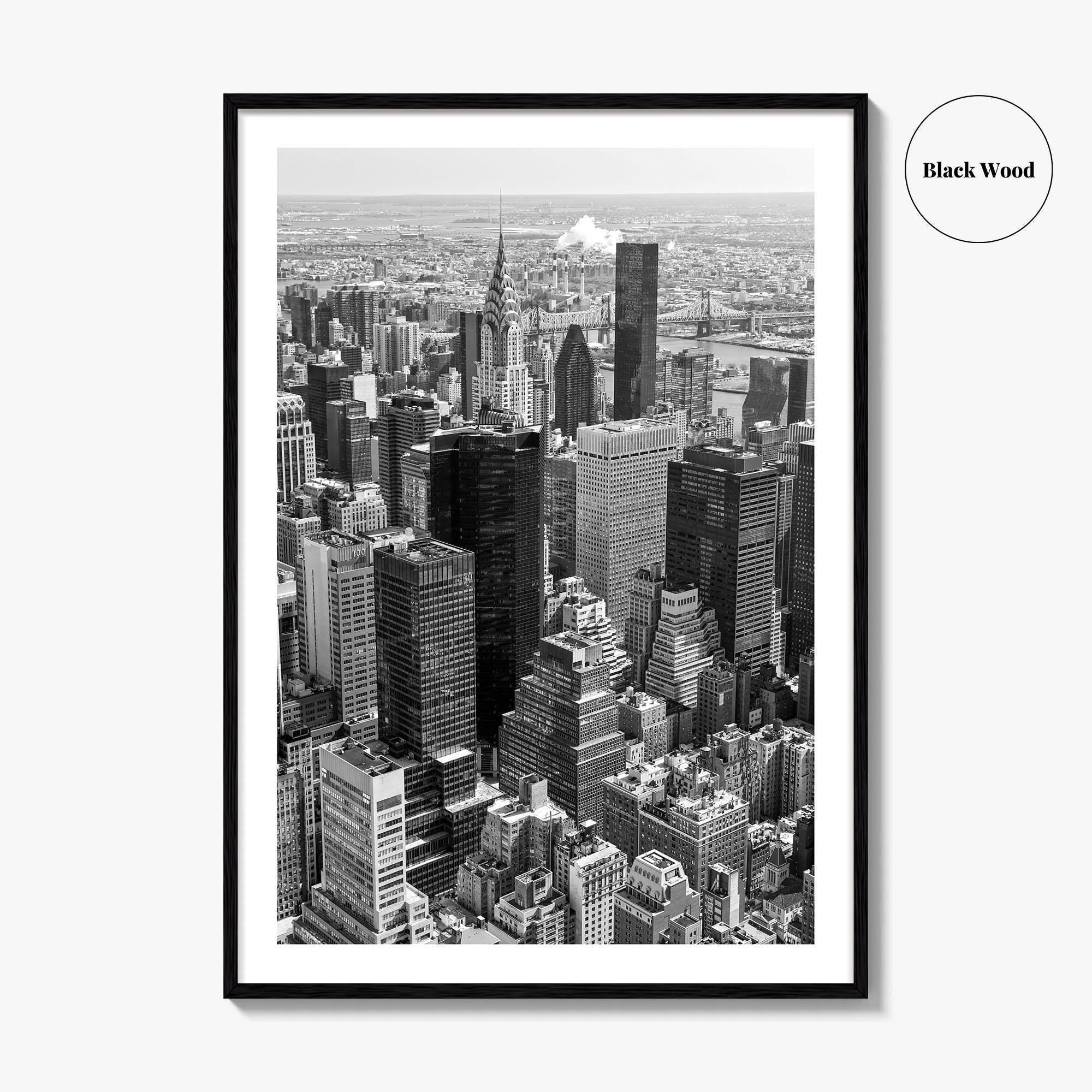 New York City Skyline Black and White Fine Art Photo Print, Manhattan Poster