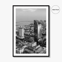 Phnom Penh Black and White Fine Art Photo Print, Cambodia Wall Decor Poster