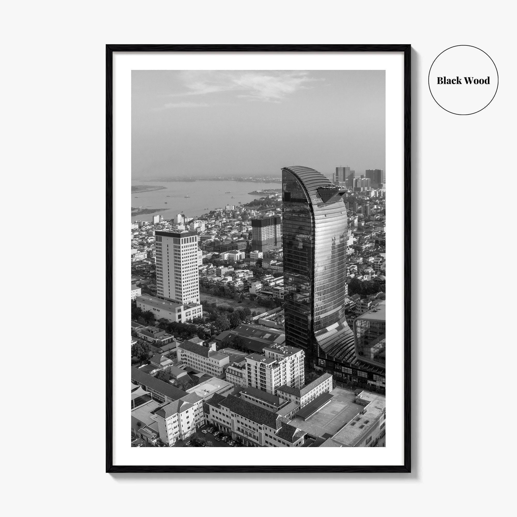 Phnom Penh Black and White Fine Art Photo Print, Cambodia Wall Decor Poster