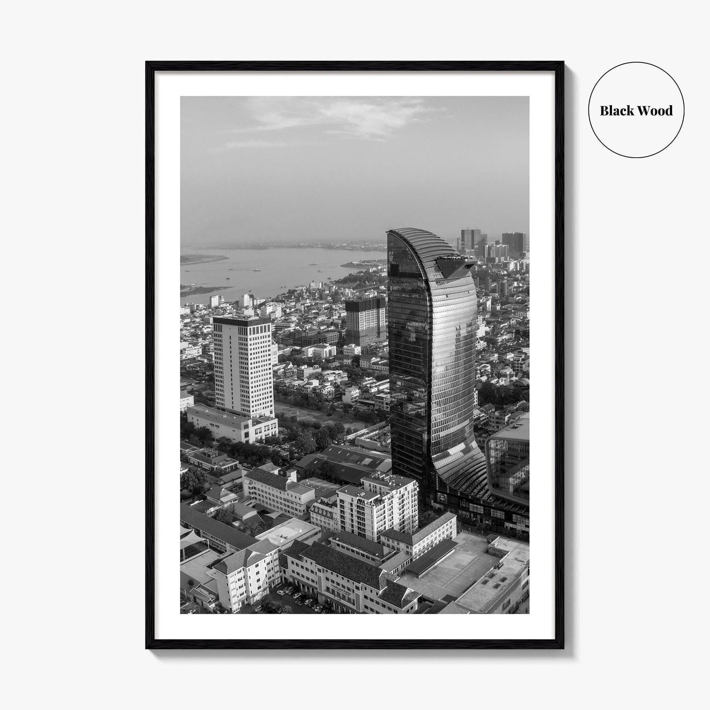 Phnom Penh Black and White Fine Art Photo Print, Cambodia Wall Decor Poster