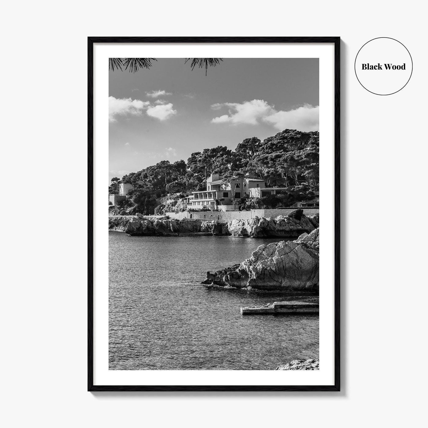 Cala Rajada Black and White Fine Art Photo Print, Mallorca Seascape Spain Poster
