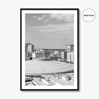 Wichita Skyline Black and White Fine Art Photo Print, Downtown, Kansas USA, Wall Poster