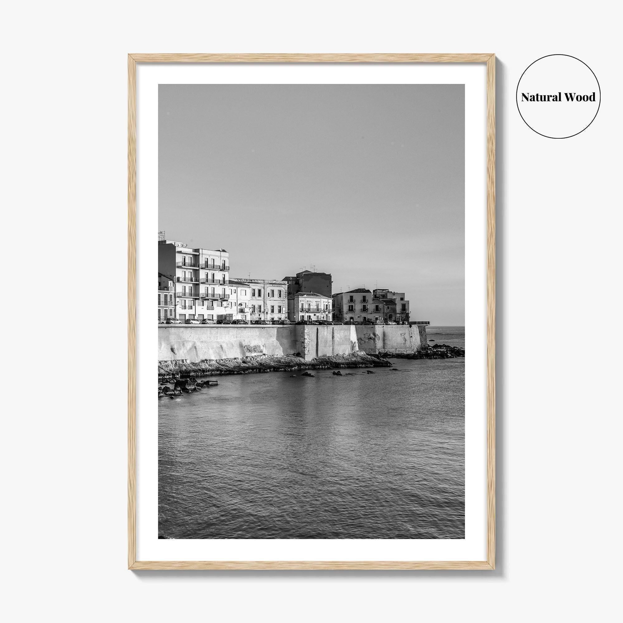 Syracuse Italy Black and White Fine Art Photo Print, Siracusa Sicily Ortigia Wall Poster