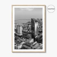 Phnom Penh Black and White Fine Art Photo Print, Cambodia Wall Decor Poster