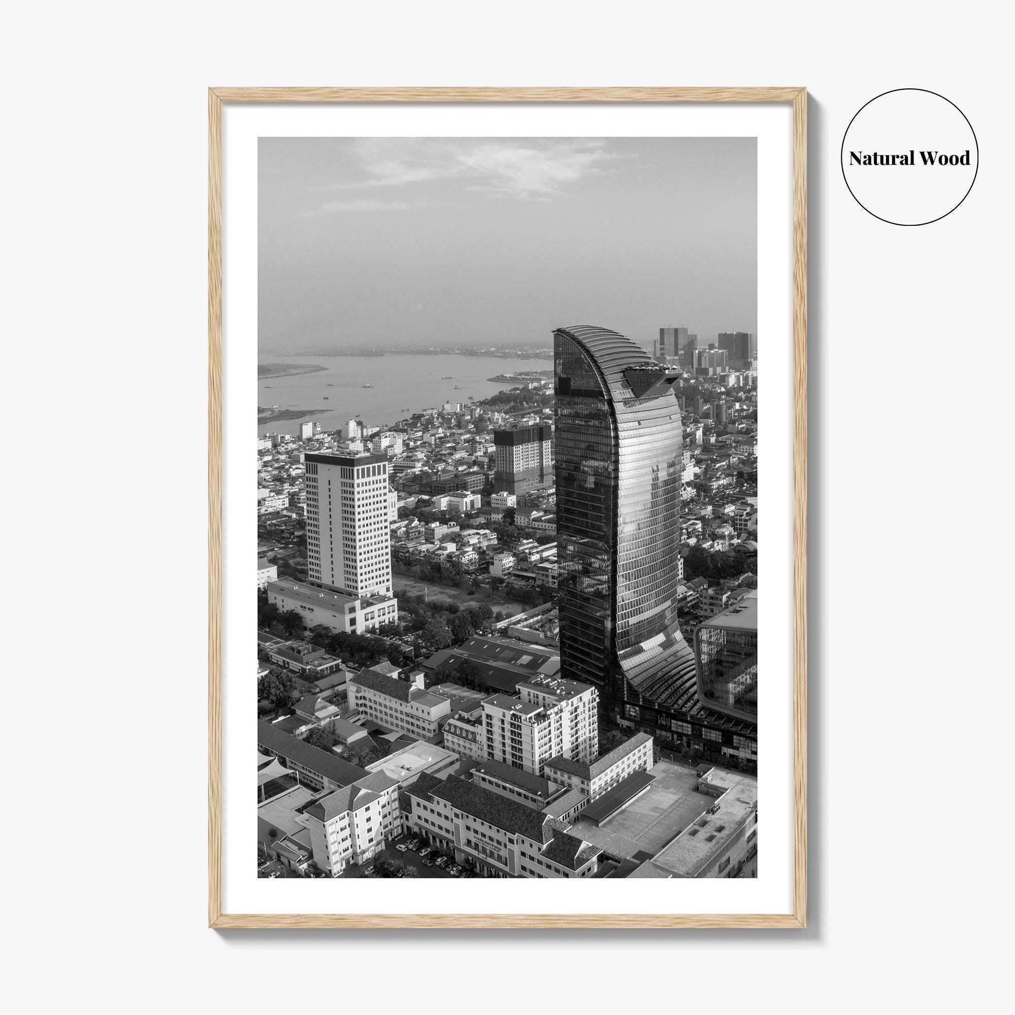 Phnom Penh Black and White Fine Art Photo Print, Cambodia Wall Decor Poster