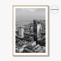 Phnom Penh Black and White Fine Art Photo Print, Cambodia Wall Decor Poster