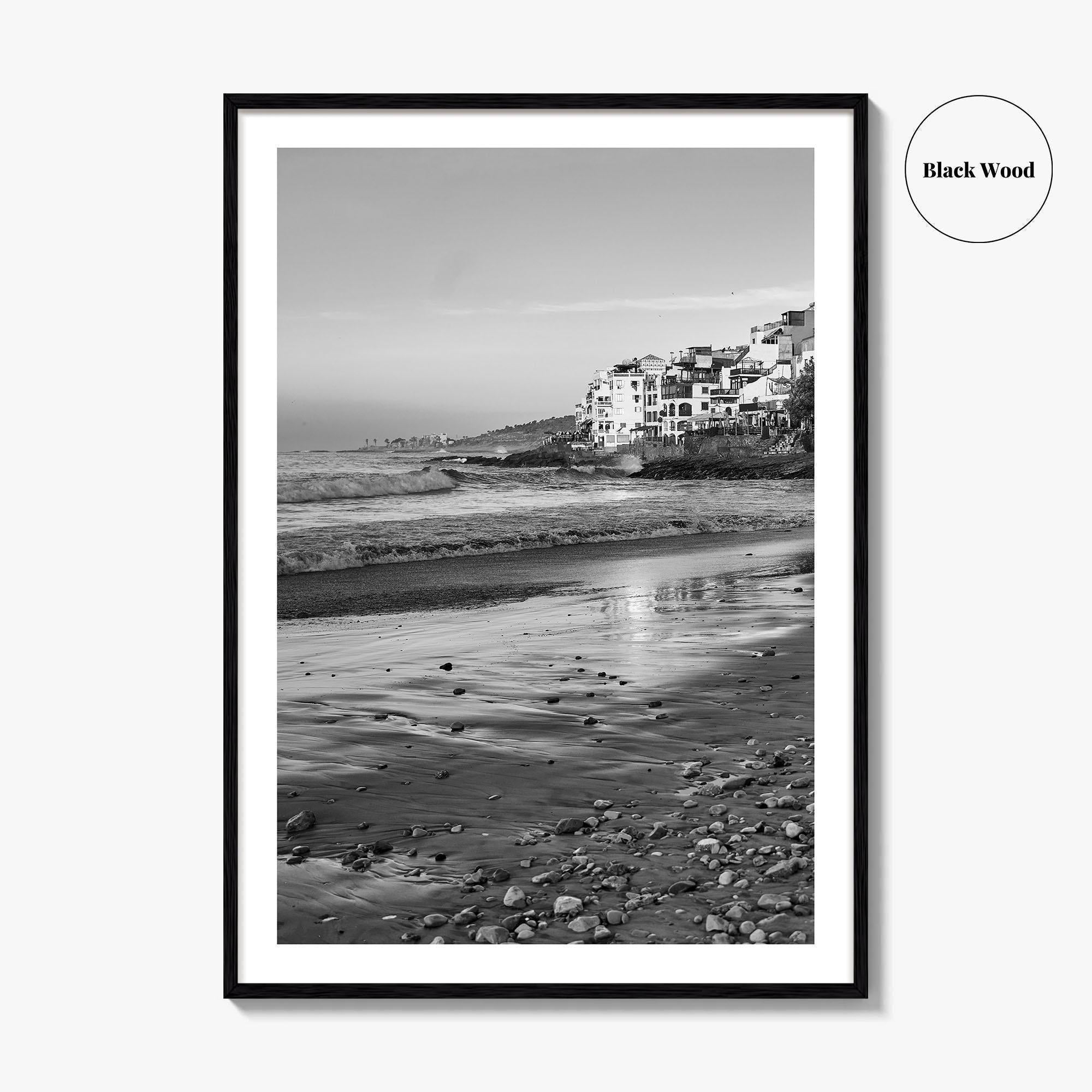 Taghazout Black and White Fine Art Photo Print, Morocco Poster, Agadir Coast Wall Decor
