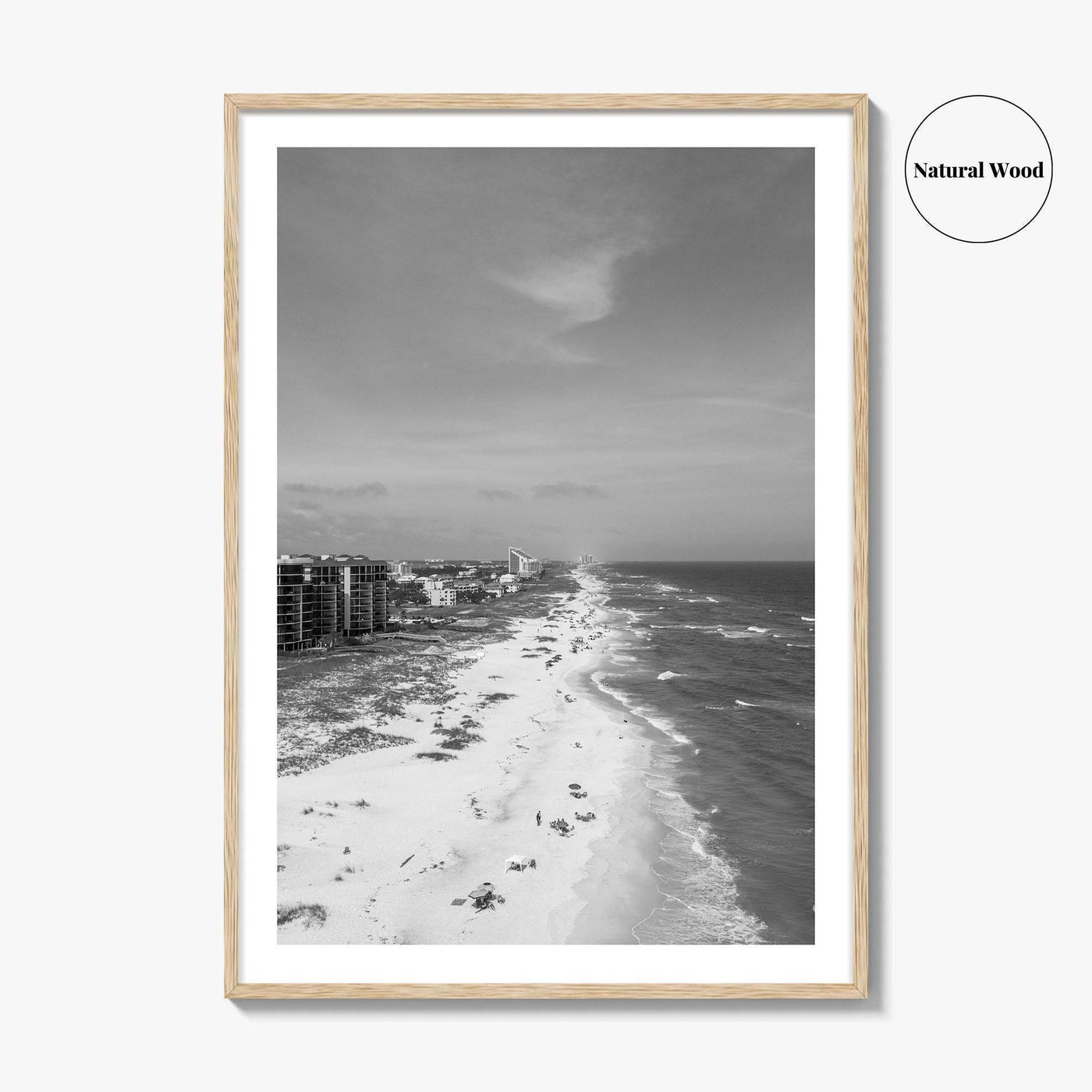 Pensacola Black and White Fine Art Photo Print, Perdido Key Beach Florida, Aerial Poster
