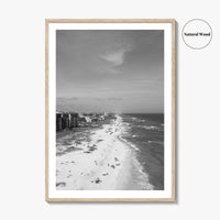 Pensacola Black and White Fine Art Photo Print, Perdido Key Beach Florida, Aerial Poster