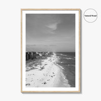 Pensacola Black and White Fine Art Photo Print, Perdido Key Beach Florida, Aerial Poster