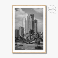 Panama City Skyline Black and White Fine Art Photo Print, Panama Wall Poster