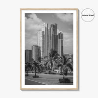 Panama City Skyline Black and White Fine Art Photo Print, Panama Wall Poster