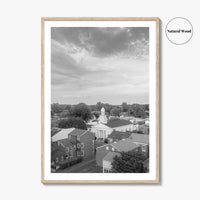 West Chester Black and White Fine Art Photo Print, Aerial Panorama, Wall Poster, USA