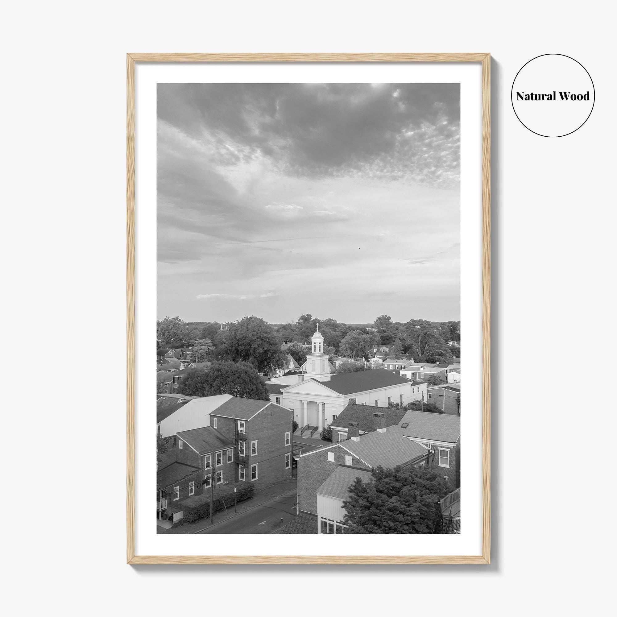 West Chester Black and White Fine Art Photo Print, Aerial Panorama, Wall Poster, USA