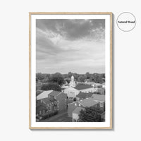 West Chester Black and White Fine Art Photo Print, Aerial Panorama, Wall Poster, USA