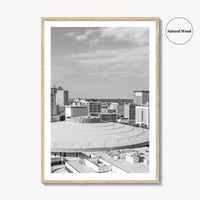 Wichita Skyline Black and White Fine Art Photo Print, Downtown, Kansas USA, Wall Poster