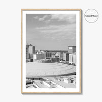 Wichita Skyline Black and White Fine Art Photo Print, Downtown, Kansas USA, Wall Poster