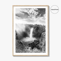 Victoria Falls Black and White Fine Art Photo Print, Zambezi River Zimbabwe Zambia Poster