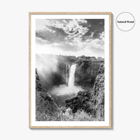 Victoria Falls Black and White Fine Art Photo Print, Zambezi River Zimbabwe Zambia Poster