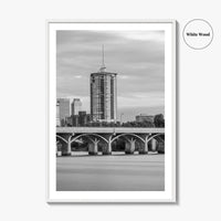 Tulsa Skyline Black and White Fine Art Photo Print, Oklahoma, USA Wall Decor Poster