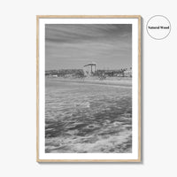 Pacific Beach Black and White Fine Art Photo Print, San Diego Pier California Poster