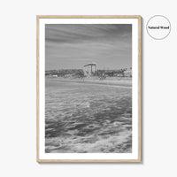 Pacific Beach Black and White Fine Art Photo Print, San Diego Pier California Poster