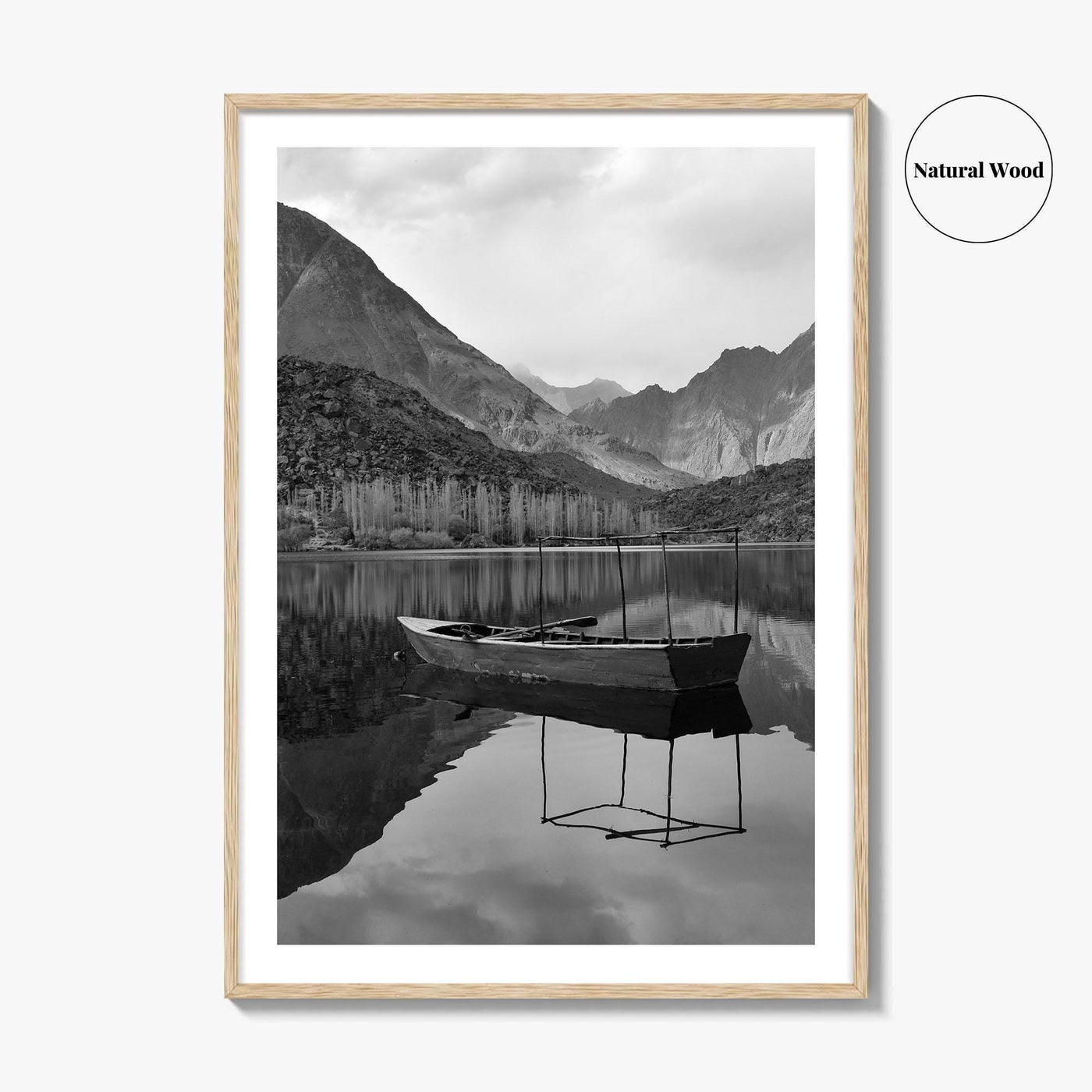 Upper Kachura Lake Black and White Fine Art Photo Print, Skardu Landscape Poster