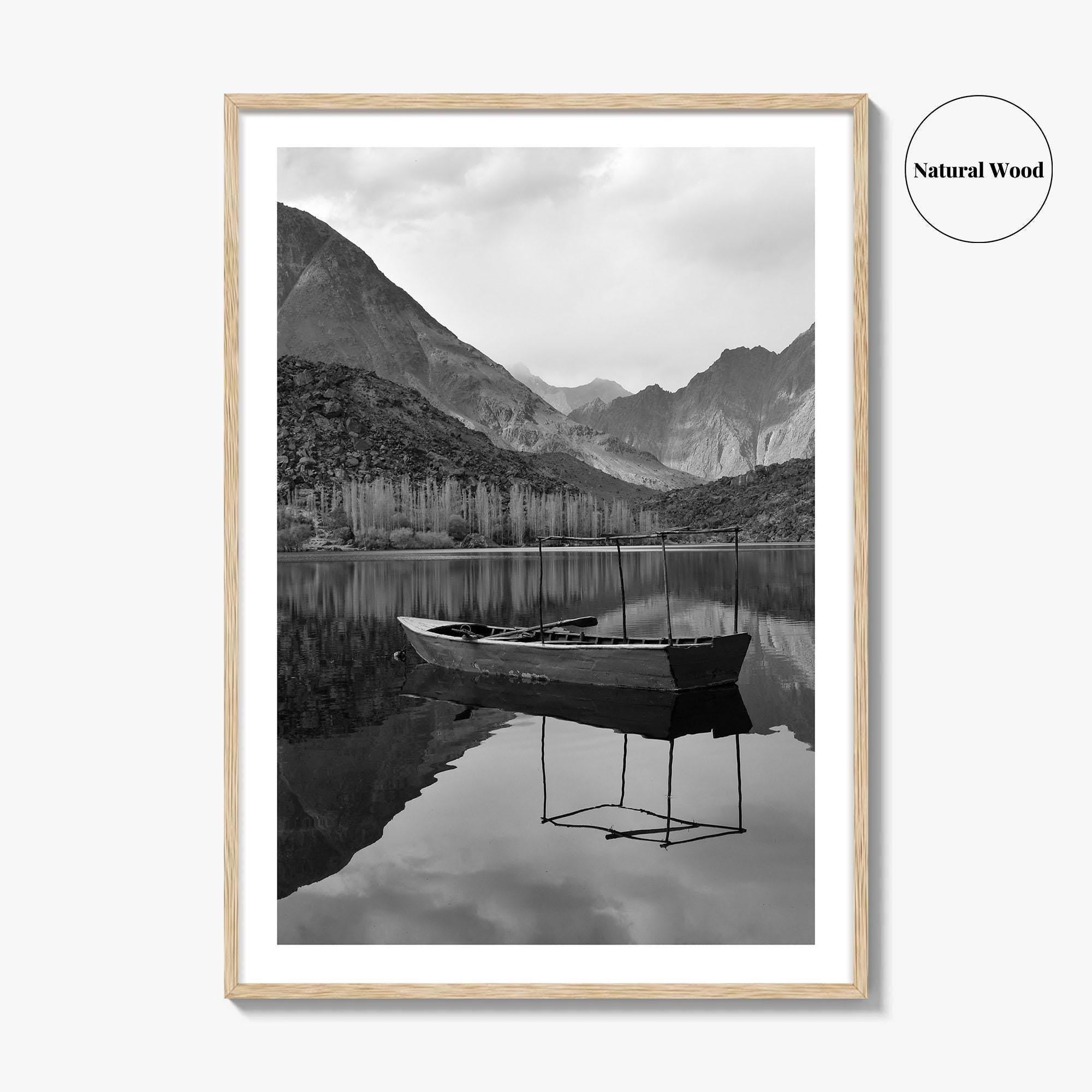 Upper Kachura Lake Black and White Fine Art Photo Print, Skardu Landscape Poster