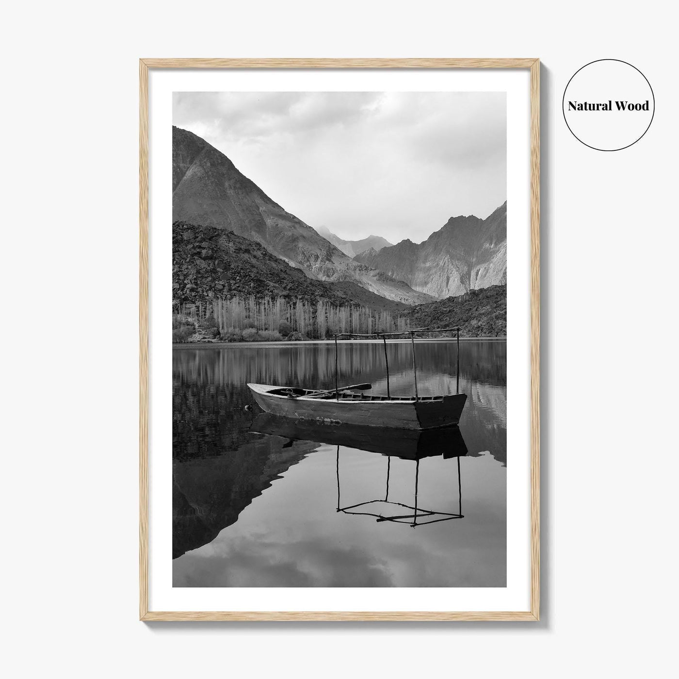 Upper Kachura Lake Black and White Fine Art Photo Print, Skardu Landscape Poster