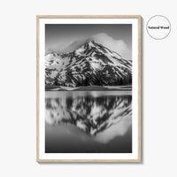 Oregon Black and White Fine Art Photo Print, South Sister Bend Green Lakes Poster