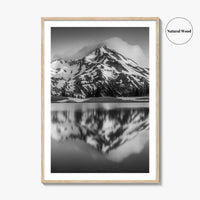 Oregon Black and White Fine Art Photo Print, South Sister Bend Green Lakes Poster