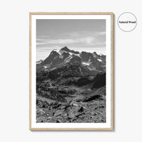 North Cascades Black and White Fine Art Photo Print, Mount Shuksan Washington Poster