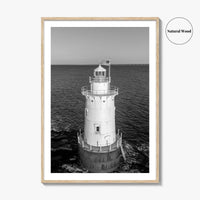 Sakonnet Point Black and White Fine Art Photo Print, Rhode Island Lighthouse Poster