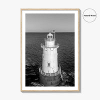 Sakonnet Point Black and White Fine Art Photo Print, Rhode Island Lighthouse Poster
