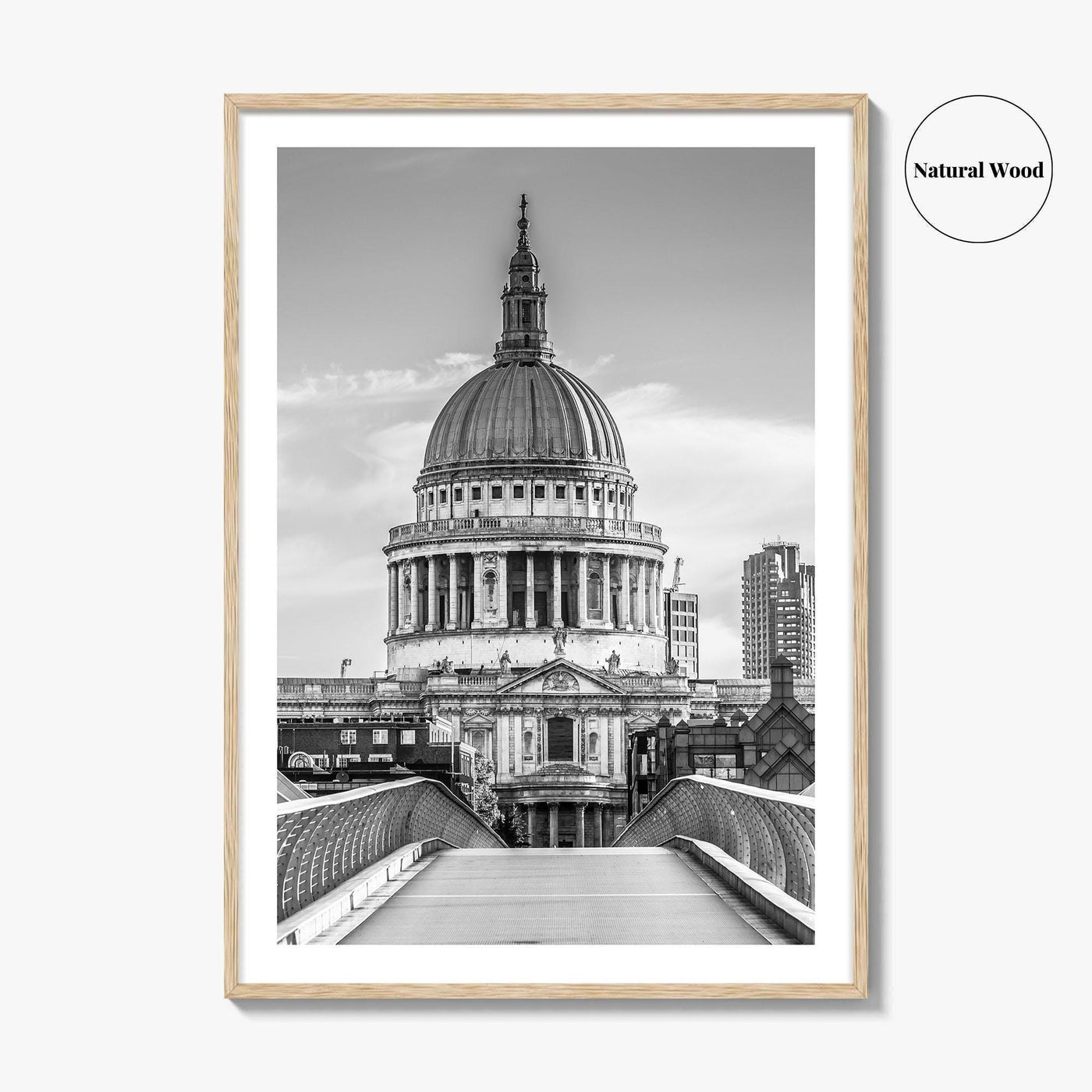 St Paul's Cathedral Black and White Fine Art Photo Print, London Millennium Bridge Poster