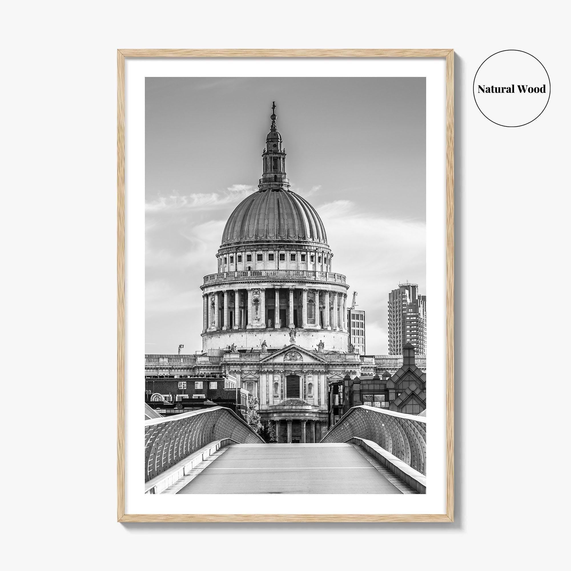 St Paul's Cathedral Black and White Fine Art Photo Print, London Millennium Bridge Poster