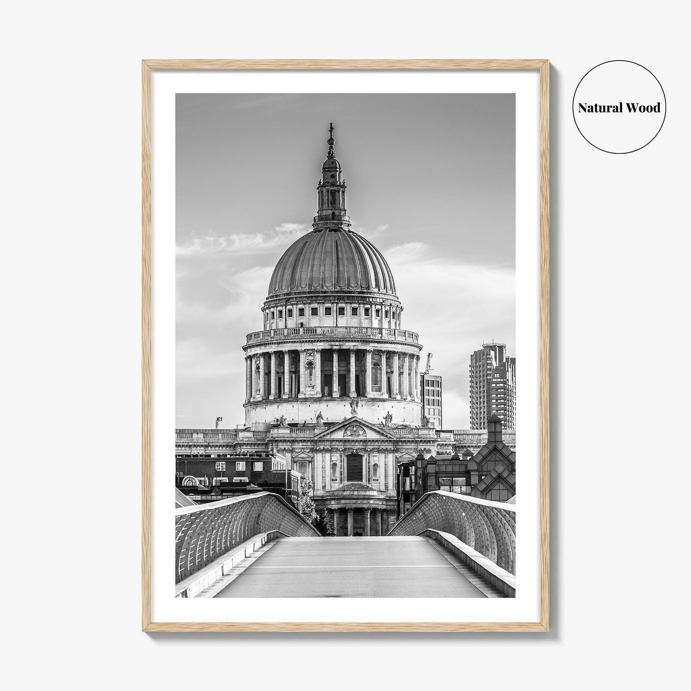 St Paul's Cathedral Black and White Fine Art Photo Print, London Millennium Bridge Poster